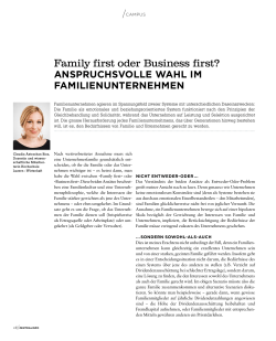 Family first oder Business first?