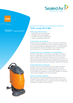 Gewohnte Werte mit erhöhter Effizienz TASKI swingo 955