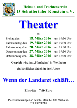 Wenn der Landarzt schläft… - "D´Schuttertaler" Konstein