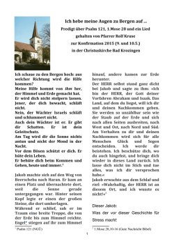 Konfirmation am 9. und 10. Mai 2015