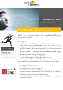 Du m&ouml;chtest deine Karriere im Vertrieb starten?