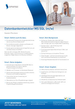 Datenbankentwickler MS SQL (m/w)