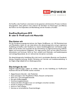 Kauffrau/Kaufmann EFZ B- oder E- Profil auch mit