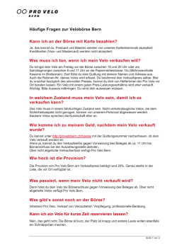Antworten auf h&auml;ufige Fragen zur Velob&ouml;rse