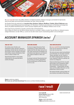 ACCOUNT MANAGER SPANISH (m/w)