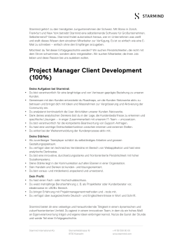 Project Manager Client Development (100%)