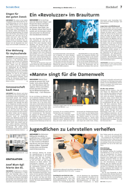 Ein &laquo;Revoluzzer&raquo; im Brauiturm &laquo;Mann&raquo; singt f&uuml;r die Damenwelt