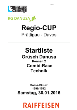 Startliste Regiocup Rennen 2 2016
