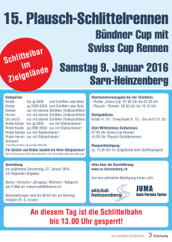 Bündner Cup mit Swiss Cup Rennen Samstag 9. Januar 2016 Sarn