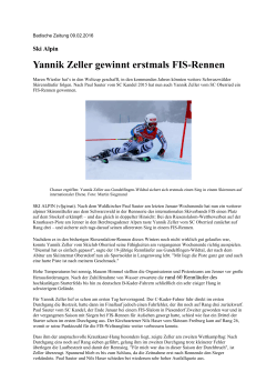 Yannik Zeller gewinnt erstmals FIS-Rennen