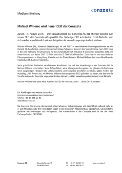 17/08/15 Medienmitteilung Neuer CEO der Conzzeta