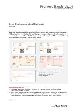 Neuer Einzahlungsschein mit Datencode