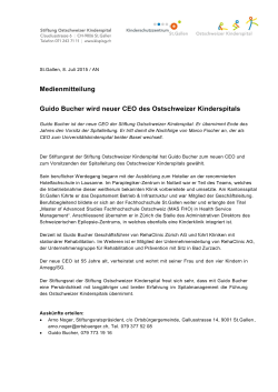 Medienmitteilung Guido Bucher wird neuer CEO des Ostschweizer