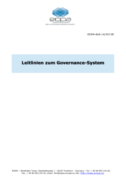 Leitlinien zum Governance-System - eiopa