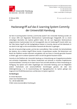 Hackerangriff auf das E-Learning System CommSy der Universit&auml;t