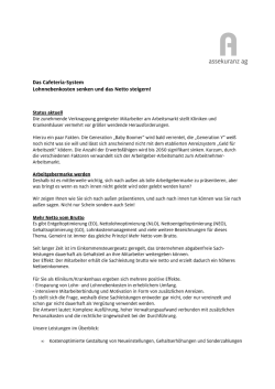 Das Cafeteria-System Lohnnebenkosten senken und das Netto