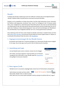 Einführung in das neue moodle-System für Teilnehmer