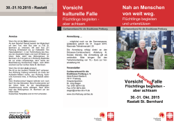 Vorsicht kulturelle Falle - Caritasverband für die Erzdiözese Freiburg