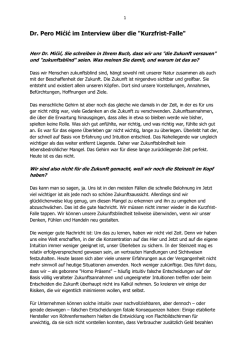 Dr. Pero Mićić im Interview &uuml;ber die "Kurzfrist