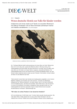 Pädophilie: Wenn deutsche Hotels zur Falle für Kinder