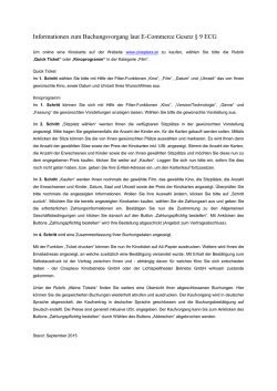 Informationen zum Buchungsvorgang laut E