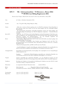 DIV. 9 TK – Informationsblatt T4 Motoren u. Rotax DD2 ** RÜBIG