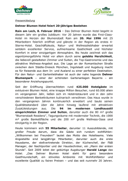 Pressemeldung - Dehner Blumen Hotel