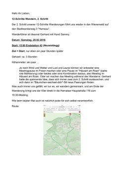 Hallo ihr Lieben, 12-Schritte Wandern, 2. Schritt Der 2. Schritt