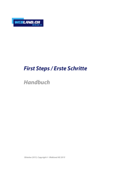 Handbuch First Steps / Erste Schritte