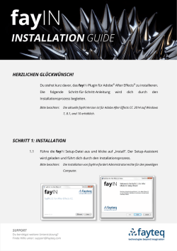 HERZLICHEN GL&Uuml;CKW&Uuml;NSCH! SCHRITT 1: INSTALLATION
