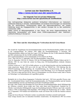 Die T&auml;ter und die Aburteilung der Verbrechen des KZ Gross