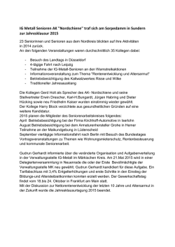 IG Metall Senioren AK "Nordschiene" traf sich am Sorpedamm in