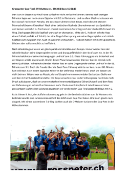 Grosspeter-Cup-Final: SV Muttenz vs. BSC Old Boys 4:2 (1:1) Der