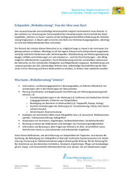 Eckpunkte &bdquo;Wohnberatung&ldquo; - Agentur zum Aufbau von