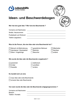 Ideen- und Beschwerdebogen - Lebenshilfe-NRW
