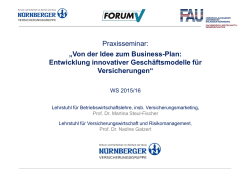 Ideenwerkstatt Versicherungen: Von der Idee zum Business-Plan
