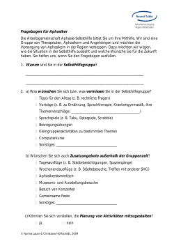 Fragebogen Aphasiker - SHG Schlaganfall und Aphasie Karlsruhe