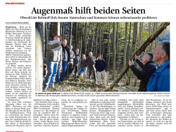 Bericht zum Begang Waldnaturschutzjahr 2015 im Landkreis