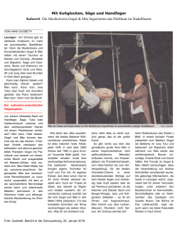 Bericht in der Donauzeitung am 20. Januar 2016