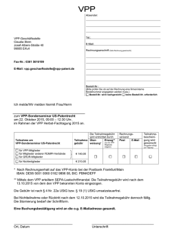 Ich melde/Wir melden hiermit Frau/Herrn zum VPP