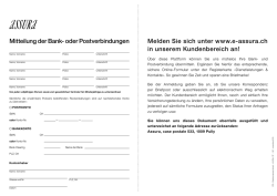 Mitteilung der Bank- oder Postverbindungen Melden Sie sich unter