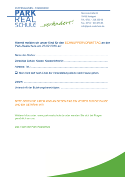 Hiermit melden wir unser Kind f&uuml;r den SCHNUPPERVORMITTAG