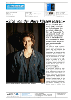 Sich von der Muse k&uuml;ssen lassen