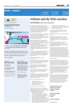 ichten&raquo; und die Welt waschen - reformierte Kirchgemeinde Filisur