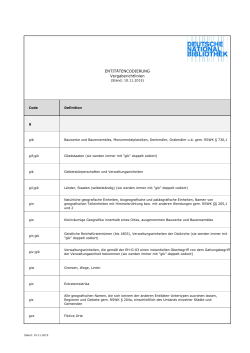 Entitätencodierung: Vergaberichtlinien (Stand: 10. November 2015)