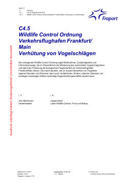 C4.5 Wildlife Control Ordnung Verkehrsflughafen Frankfurt/ Main