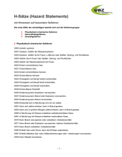 H-S&auml;tze \(Hazard Statements\)