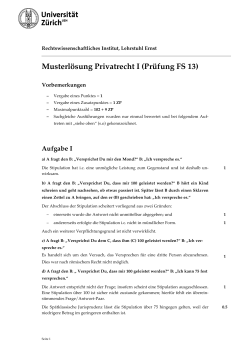 Privatrecht I Musterlösung FS13