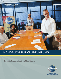 handbuch f&uuml;r clubf&uuml;hrung - Toastmasters International