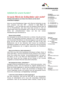Ist mein Pferd ein Schlachttier oder nicht?